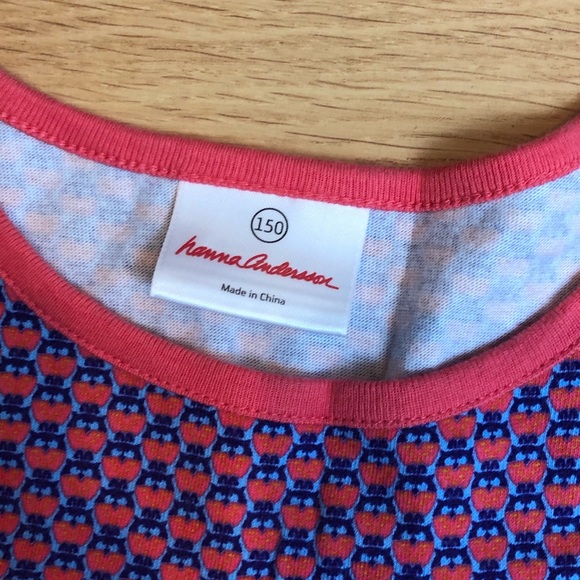 HANNA ANDERSSON girls owl dress size 150 12 - Picture 6 of 11